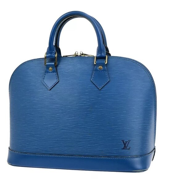 Auth LOUIS VUITTON LV Alma Hand Bag Epi Leather Blue GHW France - Picture 10 of 16